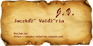Jaczkó Valéria névjegykártya
